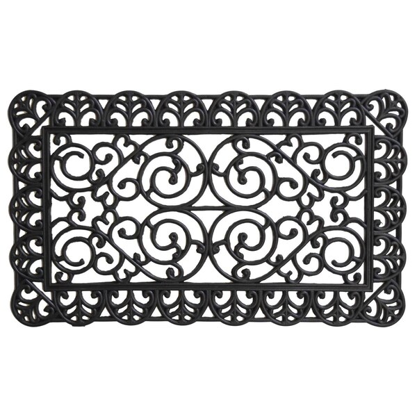 Configuracion 18 x 30 in. Grant Alley Rubber Rectangular Doormat Black CO3361356 - main